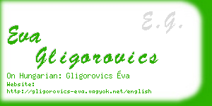 eva gligorovics business card